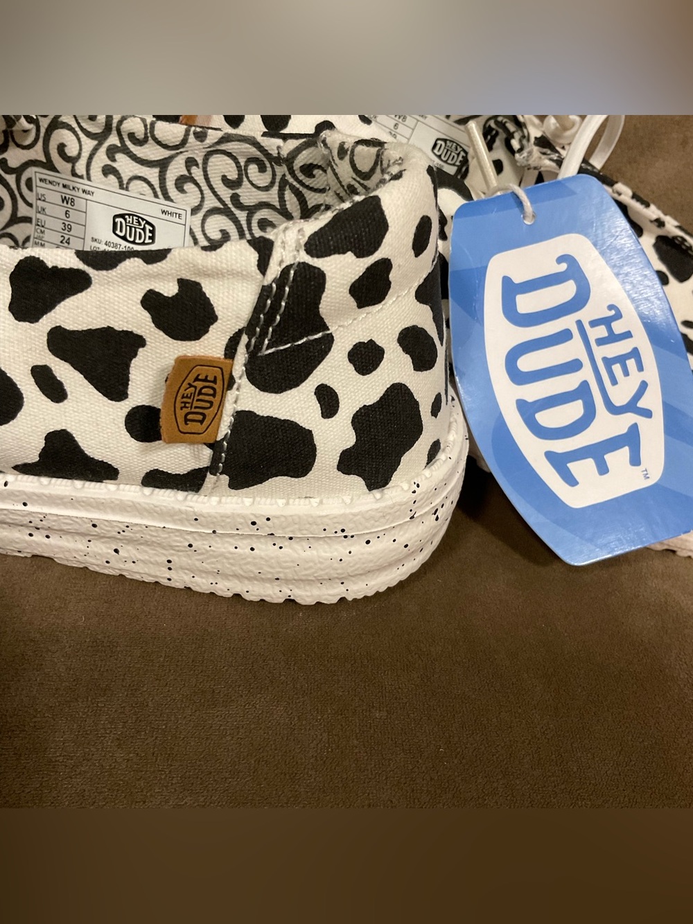 Hey Dude womens size 8 cow print - Picture 2 of 6